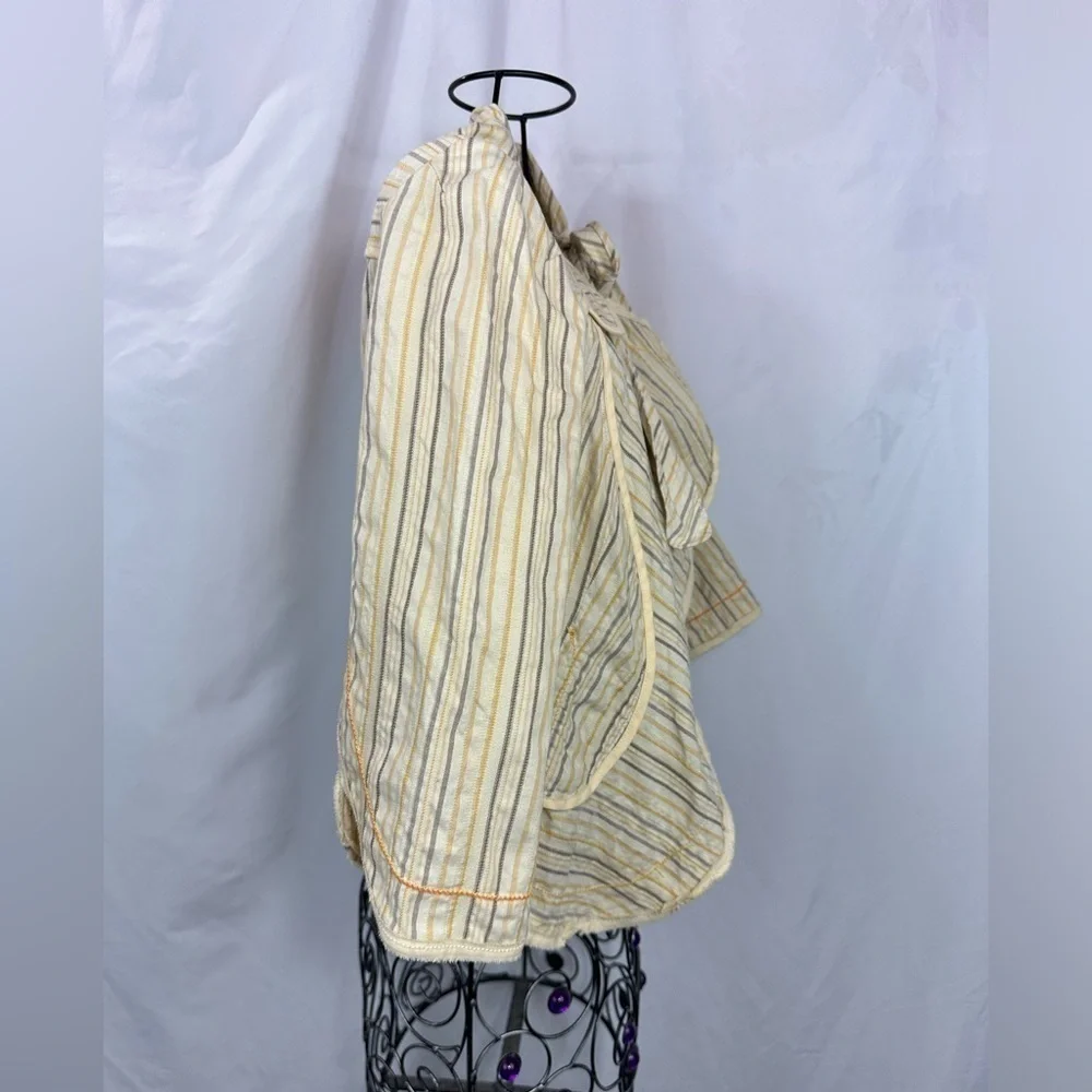 Free People striped 3/4 sleeve jacket size 6 - Picture 5 of 8